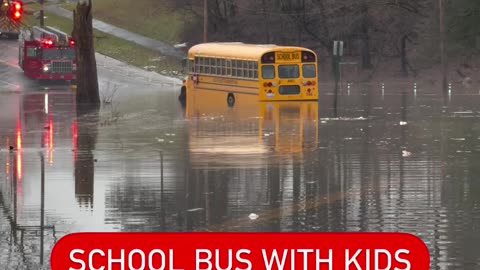 School bus /w children gets stuck...