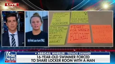 Jesse Watters - 16 Year old Abbigail Wheeler, Kicked off her Swim Team after Protesting a Naked Trans Man in the Women’s Locker Room