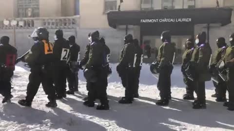 Traitors To Their People: Québec unit with teargas launchers moving in!