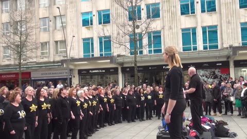 Rock Choir in the Ocean City 25th March 2018. Plymouth