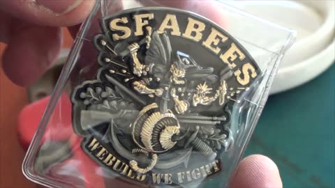 US Navy Seabees We Build We Fight Veteran Collectible Challenge Coin