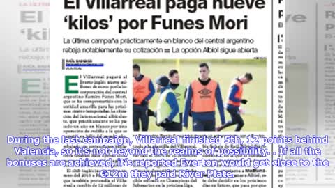 Breaking News | From Spain: What Villarreal's local media say Everton have received for Funes Mori