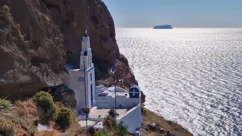 Megalochori _ Santorini, Greece ► Video guide, 2 min. _ 4K