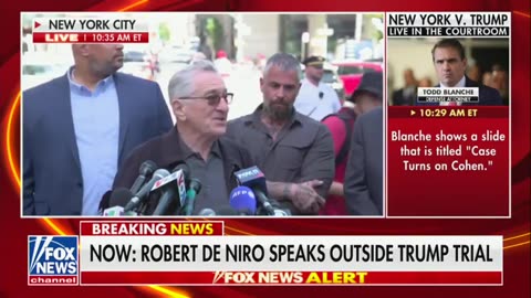 Robert De Niro Battles With Hecklers at Wild Biden Campaign Presser Attacking Trump Outside Court