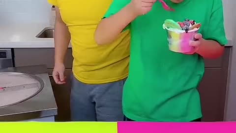 How we make the most delicious ice cream challenge #shorts by Ethan Funny Family