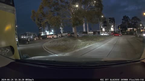 Dash cam footage Give way to trams