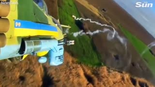 Ukrainian attack helicopters fire at Russian military positions
