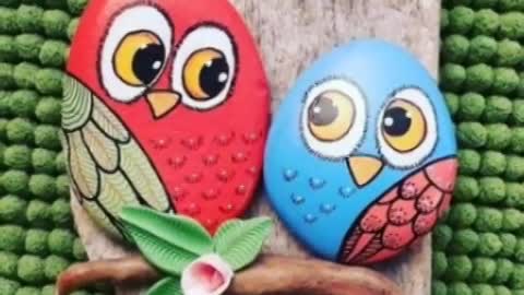 best cartoon character painted rocks & stones designs