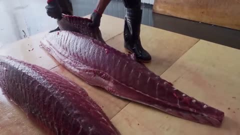 The art and method of cutting tuna