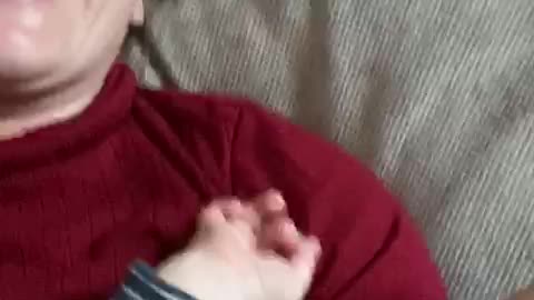 Happy baby belly laughs