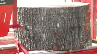 Sawing a 36" wide stump with a Cooks SW52 sawmill