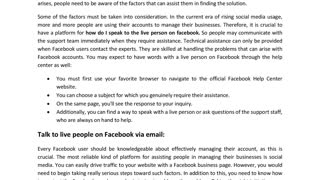 Speak To a Live Person at Facebook via Simple Steps