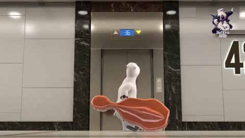 Bernard Bear was trapped in elevator _ wasted so much effort _ in end he was unlucky.