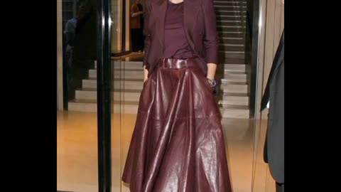 very Elegant and sophisticated women's over 50-60 looking gorgeous in Leather outfits 2024-2025