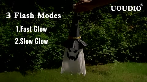 Halloween Decorations Outdoor Decor Hanging Lighted Glowing Ghost Witch Hat Halloween