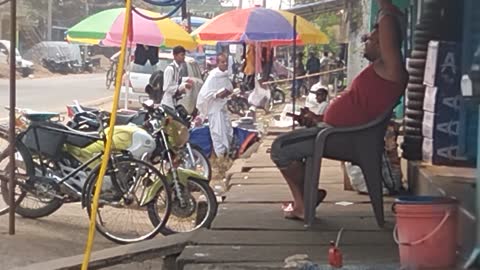 Asia Market Busy public on the road side shoap