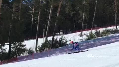 downhill skiing in the most beautiful ski resort in the southern urals