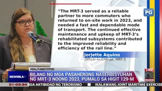 Bilang ng mga pasaherong naserbisyuhan ng MRT-3 noong 2023, pumalo sa 129-M