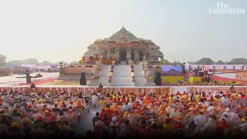 Narendra Modi inaugurates Hindu temple on site of demolished mosque