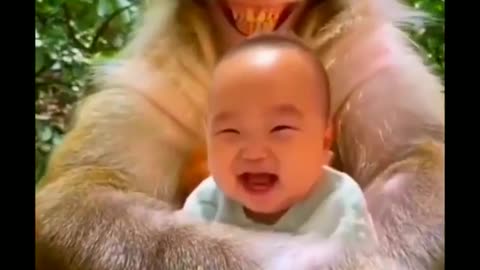 Cute Baby and Monkeys Good Smiled Videos 2022 #animals #funny
