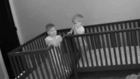 two siblings making memories before sleep