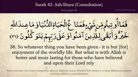 Quran: 42. Surat Ash-Shura (The Consultation) Part 02 Last Part: Arabic to English Translation HD