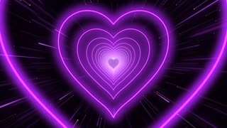 273. Purple Heart Background💜Neon Heart