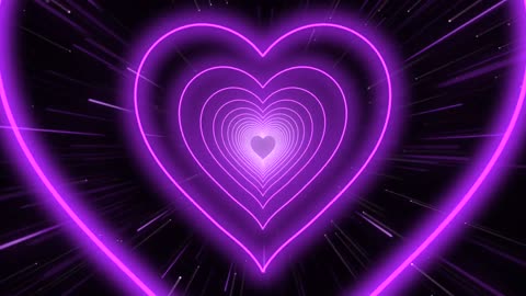 273. Purple Heart Background💜Neon Heart