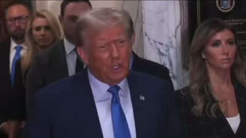 President Trump makes statement outside of courtroom- this is a very sad day for America