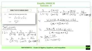 Simply Algebraic Expressions