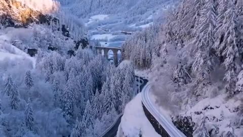 Mystical Winter Wonderland! Snow-Capped Mountains & Hilly Road Bollywood Drive