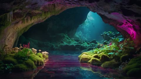 Enchanted Cave Ambience: Gentle Water Sounds. 40-Minute Relaxation