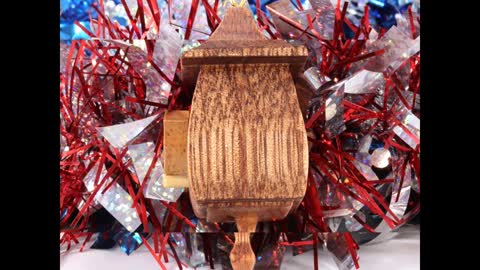 Miniature Birdhouse Ornament, Handmade from Reclaimed Hardwood 895315790