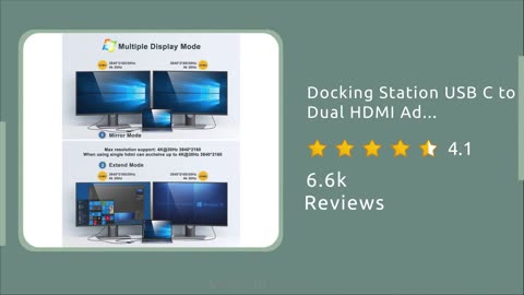 Docking Station USB C to Dual HDMI Adapter