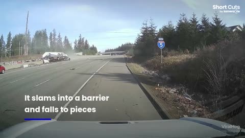 Paper Mache RV PIT Maneuvers Itself on Semi Truck