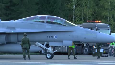 F-18D Hornet hot refueling on the highway