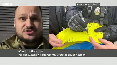 Ukraine’s President Zelensky visits liberated Kherson - BBC News