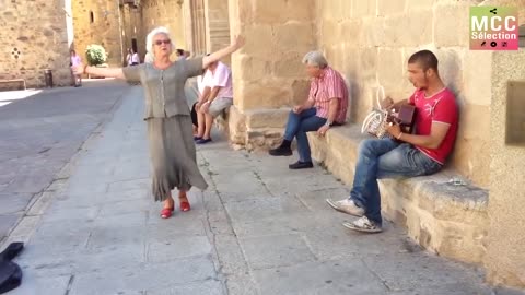 Wonderful 76 years old lady singing and dancing!