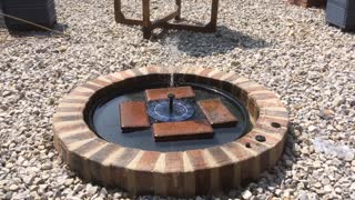 Solar fountain in the garden