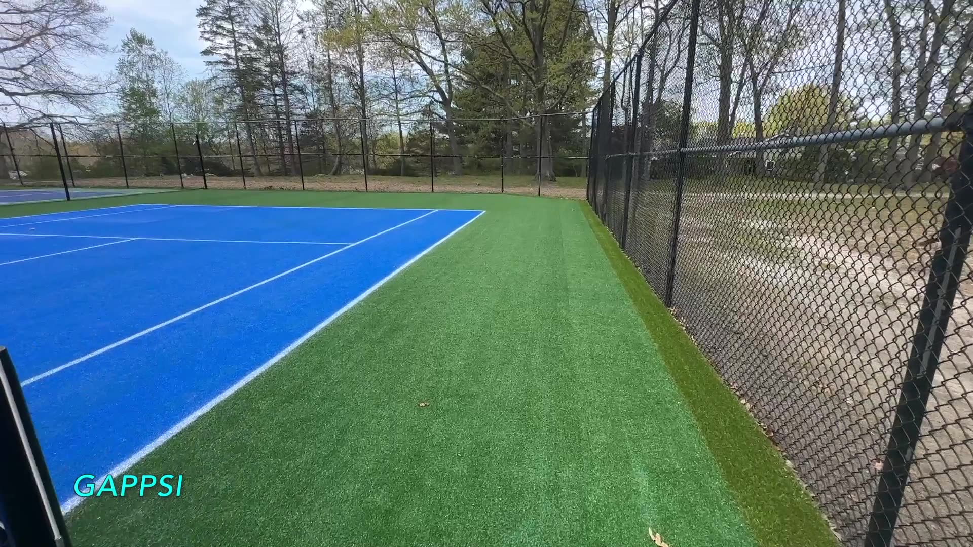 Old Tennis Court Conversion to Multisport Court Pickleball Putting