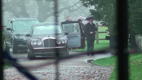 The Queen leaves Mary Magdalene Church after Sunday Service