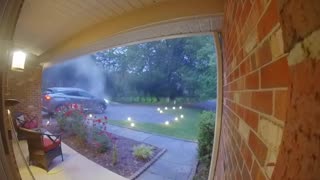Doorbell Cam Catches Spectacular Car SUV Fire