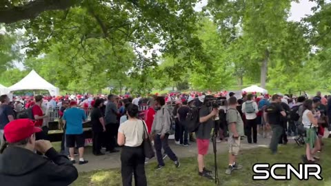 Holy Forgiato Blow! People are lined up to see Trump in AOC’s district