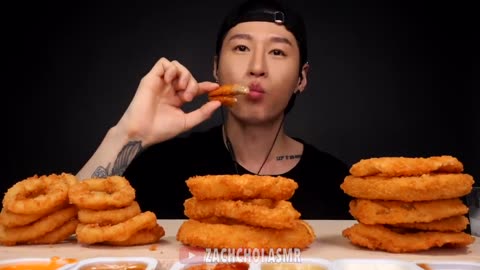 ASMR ONION RINGS MUKBANG (Burger King vs Carls Jr vs Jack in the Box) No Talking | ASMR