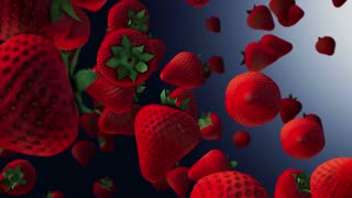 Dancing Strawberries Loop.Motion Graphic video. Visual Effect video. Motion Backdrop.