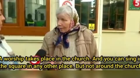 A Ukrainian Babushka express her opinion about the schismatics and Nationalists who are harassing