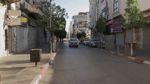 Closed shops in the West Bank during strike in solidarity with Gaza