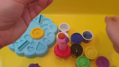 Disney Play Set with Play Doh Unboxing. Children's ICE CREAM Swirls
