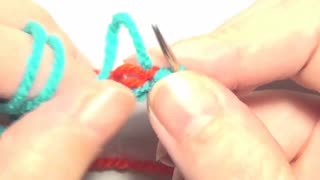 DIY Crochet Bracelet Using 2 Strands Simultaneously - 2 Colors Bracelet