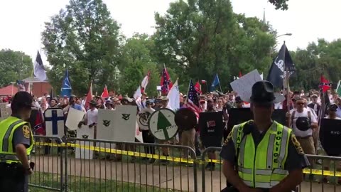 Aug 12 2017 Charlottesville 1.5 Unite the right chants 'F u f@ggots'